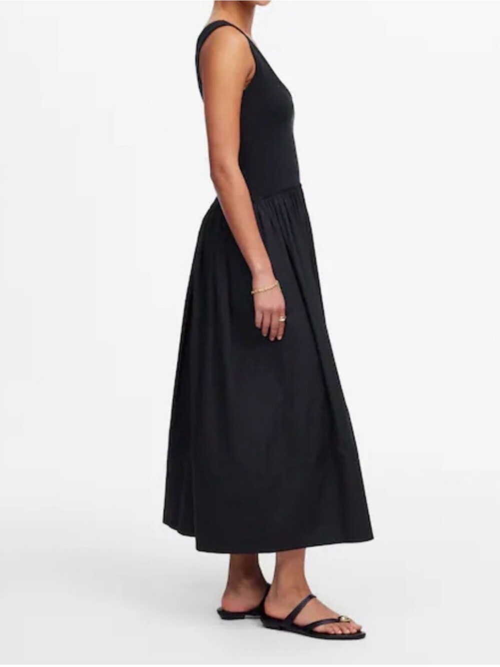 Madewell Mixed Poplin Scoopneck Maxi Dress Medium NWT - Picture 2 of 5